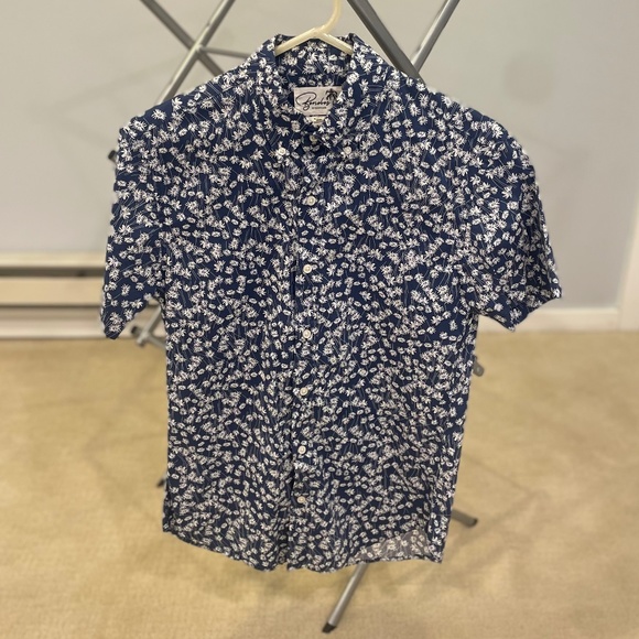 Small Blue Bonobos Floral Short Sleeved Button Up - Picture 1 of 3